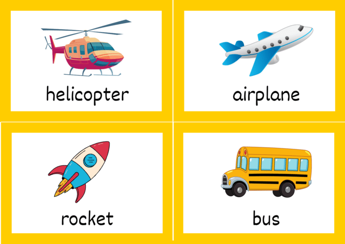 transportation & clothes flash cards - Image 14