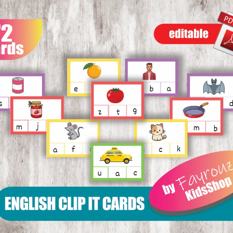 English Clip It CardS