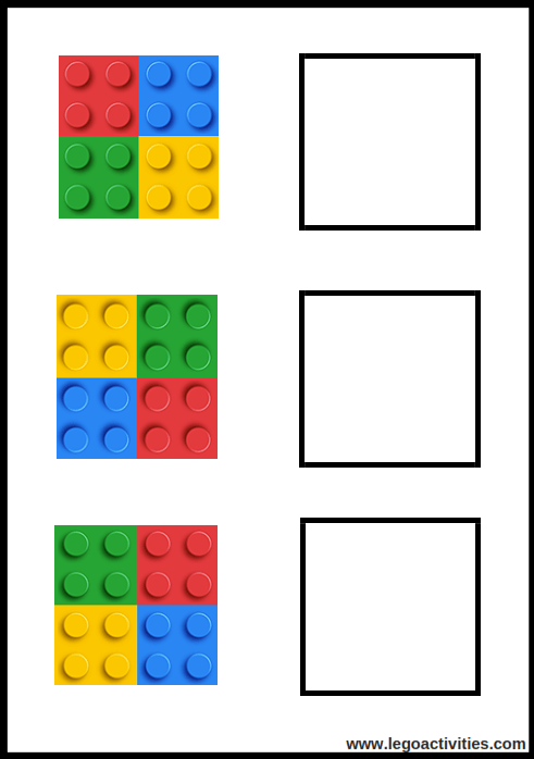 Actividad de colores y patrones con LEGO