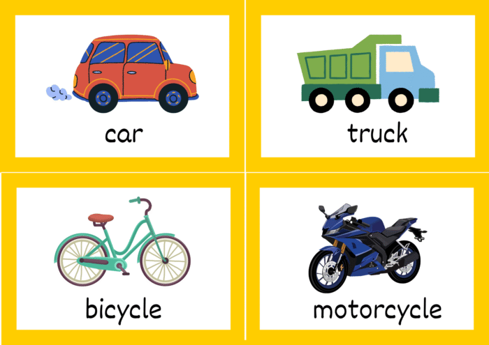 transportation & clothes flash cards - Image 13