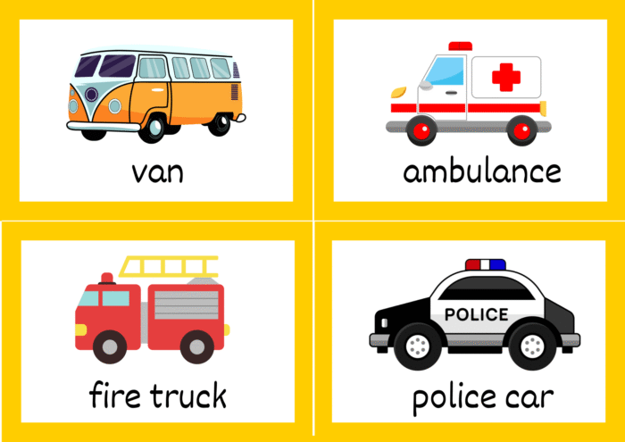 transportation & clothes flash cards - Image 11