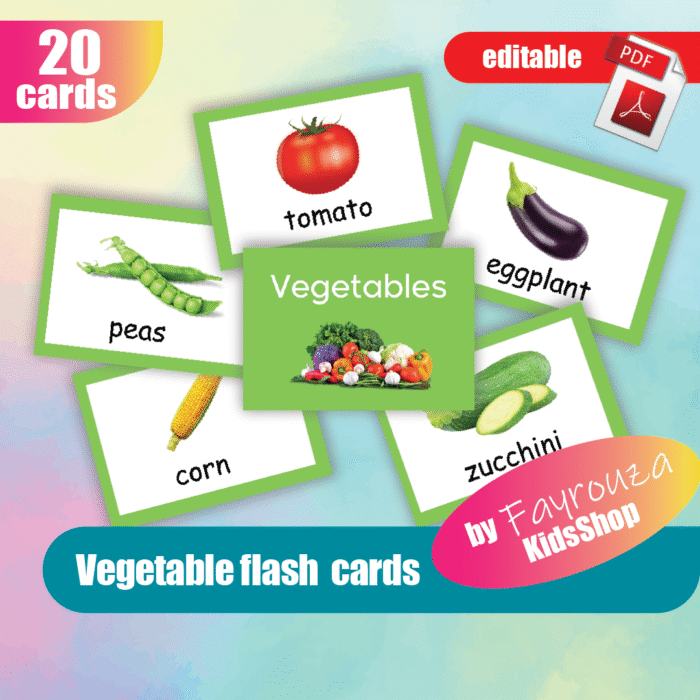 Vegetable flash cards