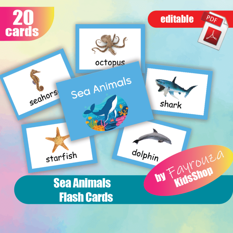 Sea Animals flash cards