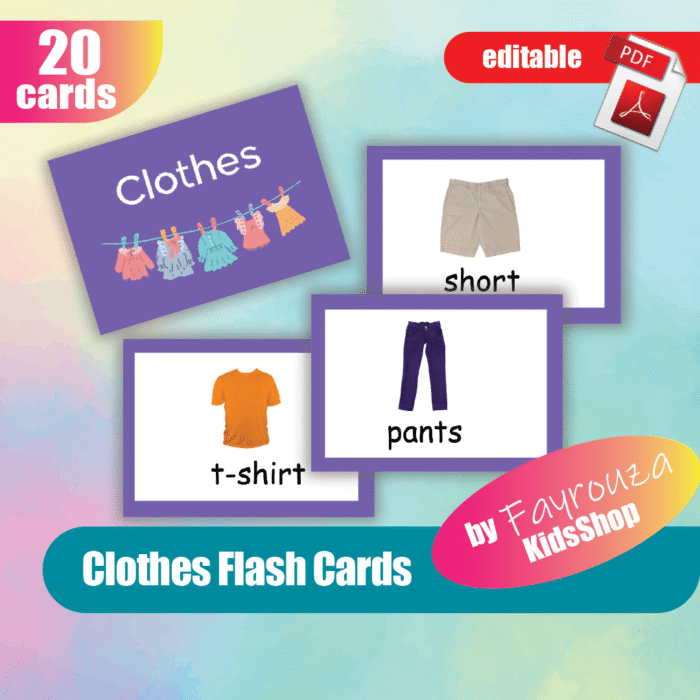 Clothing flash cards