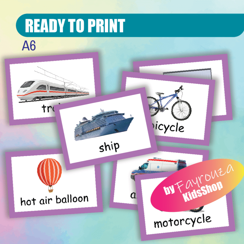 Transportation flash cards
